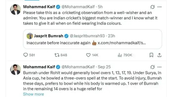 Mohammad Kaif Clarifies Inaccurate Remark After Jasprit Bumrah s Public Response on Workload and Bowling Strategy