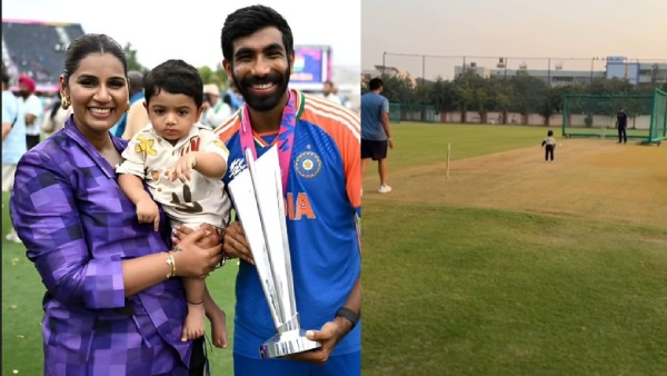 Like Father Like Son Jasprit Bumrah Son Angad Bowling Video Goes Viral