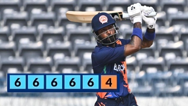 Hardik Pandya s Power Show Misses Six Sixes in an Over Still Smashes 68-Ball Century in Vijay Hazare Trophy