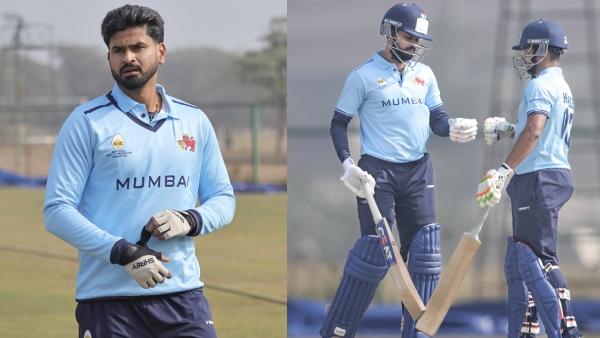 Helmet Hit Six Next Ball Shreyas Iyer Fearless Reply in Vijay Hazare Trophy