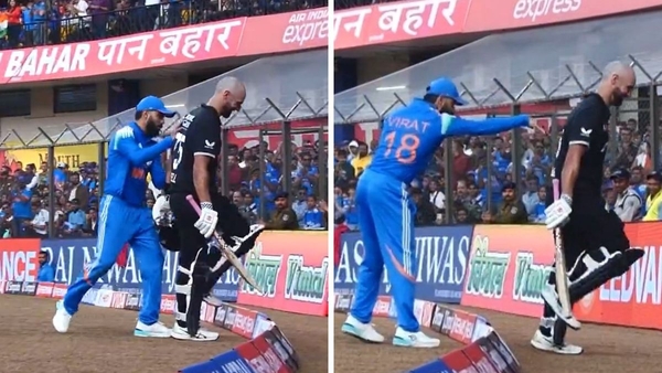 Virat Kohli Playfully Pushes Daryl Mitchell After His Century in 3rd ODI vs New Zealand Video
