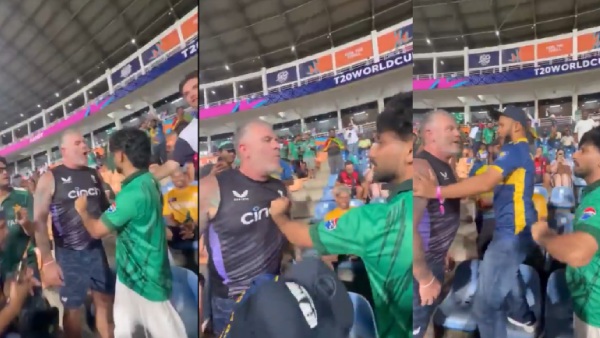 England vs Pakistan Fan Fight Viral Video Chaos Erupts in Pallekele Stadium in T20 World Cup 2026