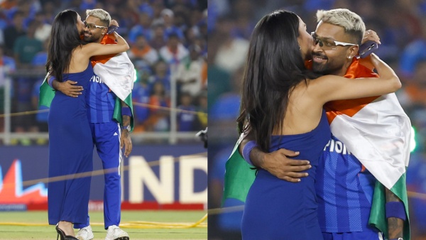 Hardik Pandya Celebrates Victory with Girlfriend Mahieka Sharma After T20 World Cup Win Video Viral