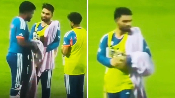 IND vs WI Rinku Singh Accidentally Walks Off With Sanju Samson s Bat Mid-Innings Video Goes Viral IND vs WI Rinku Singh Accidentally Walks Off With Sanju Samson s Bat Mid-Innings Video Goes Viral