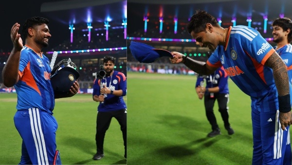 Suryakumar Yadav Takes Off His Hat Bows to Sanju Samson After India s Stunning Win Over West Indies