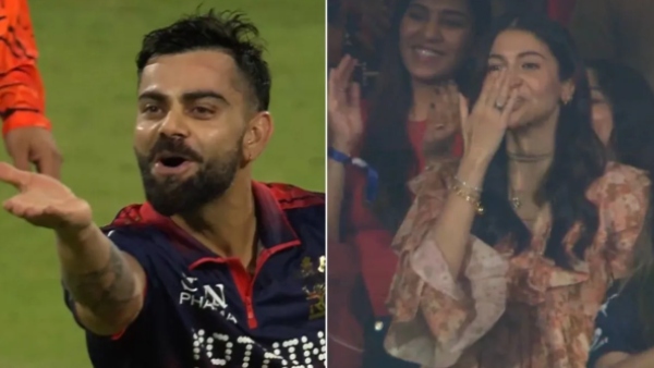 Virat Kohli Romantic Flying Kiss to Anushka Sharma After RCB Heroic Win vs SRH in IPL 2026 Virat Kohli Romantic Flying Kiss to Anushka Sharma After RCB Heroic Win vs SRH in IPL 2026