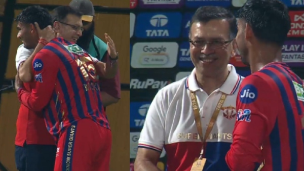 Sanjiv Goenka Gets Emotional Hugs Mukul Choudhary After LSG Thrilling Victory Over KKR Sanjiv Goenka Gets Emotional Hugs Mukul Choudhary After LSG Thrilling Victory Over KKR