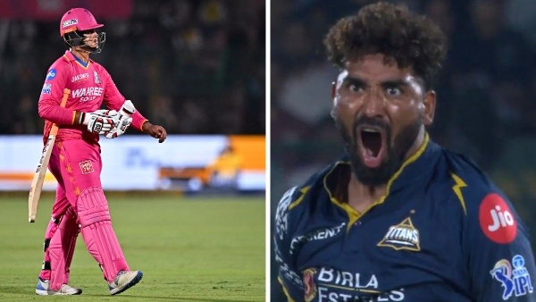 IPL 2026 Mohammed Siraj Aggressive Celebration After Bowling Out Vaibhav Sooryavanshi in RR vs GT