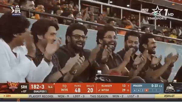 Viral AI Video Tollywood Stars Pawan Kalyan Mahesh Babu Prabhas at SRH vs GT IPL Match