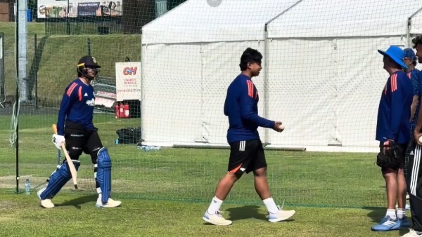 IND vs IRE Vaibhav Sooryavanshi and Abhishek Sharma Funny On-Field Banter Video Goes Viral