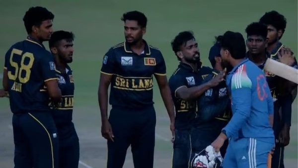 Vaibhav Sooryavanshi Pushes Sri Lanka A Player in Heated Altercation After Super Over Defeat Vaibhav Sooryavanshi Pushes Sri Lanka A Player in Heated Altercation After Super Over Defeat