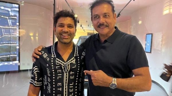 Rohit Sharma New Look Viral Hitman Meets Ravi Shastri in London After ODI Series Full Details