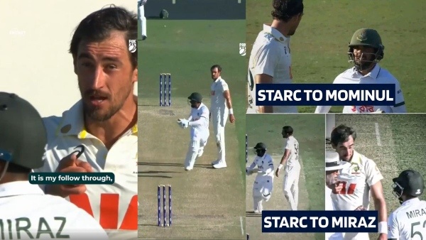 Mitchell Starc Loses His Cool at Mehidy Hasan Says Get Off the Wicket as Video Goes Viral Mitchell Starc Loses His Cool at Mehidy Hasan Says Get Off the Wicket as Video Goes Viral