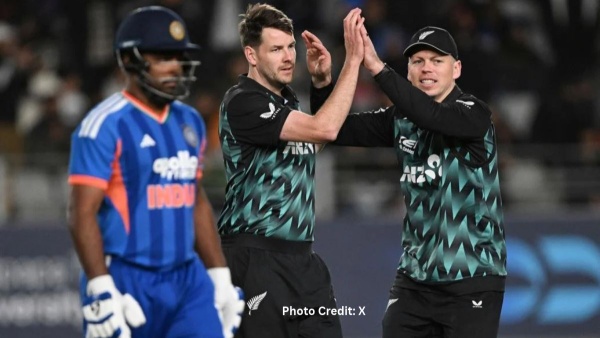 Jacob Duffy Four-Wicket Haul Powers New Zealand to 93-Run Win Over India in 4th T20I at Auckland Jacob Duffy Four-Wicket Haul Powers New Zealand to 93-Run Win Over India in 4th T20I at Auckland