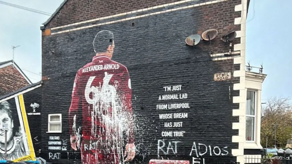 Who have vandalized Trent Alexander-Arnold Mural before Liverpool vs Real Madrid Champions League Match?